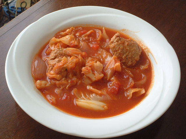 簡単☆濃厚トマトのハンバーグスープの画像
