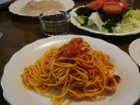 さっぱり☆たこのトマトソースパスタ