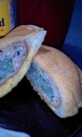 卵なし☆朝食に☆簡単ホットケーキサンド♪