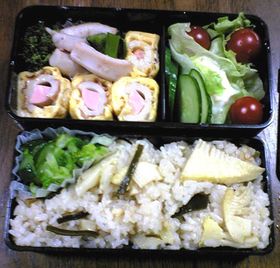 筍ご飯の春色弁当