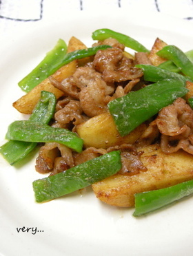 豚バラ肉とじゃがいもの簡単炒め