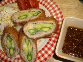 激うま!!アスパラチーズの豚肉巻きカツ