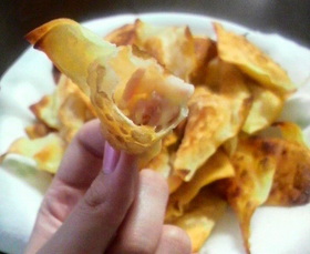ベーコンチーズ焼き上げワンタン