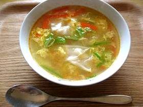 残り物野菜で簡単にワンタン♪