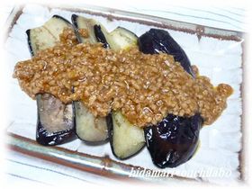 茄子のピリ辛ひき肉味噌あんかけ