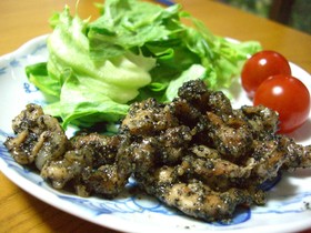 ごま香る♪豚肉の黒ごまがらめ*+