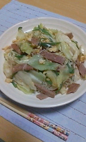 ♥余りものでそうめんチャンプルー♥