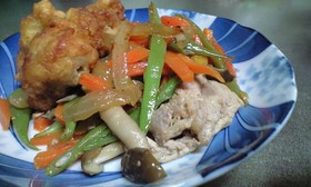 豚肉といんげんいっぱい炒め