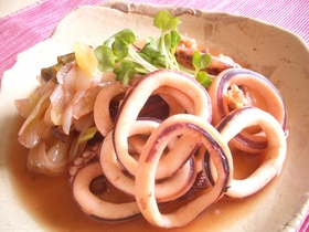 和食好きな娘の"イカと長ネギの煮物"