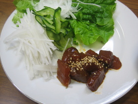 かつおのコチュジャンみそあえ