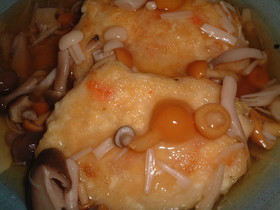 小エビと豆腐のハンバーグ きのこあんかけ