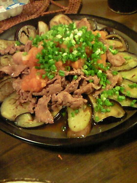 牛肉となすで美味☆みぞれあえ♪