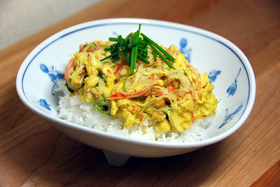 超簡単!!かに玉丼わさび風味