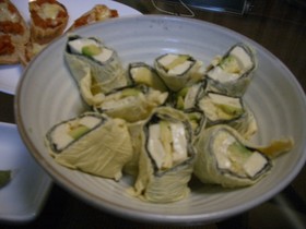 アボカド&豆腐の湯葉巻き