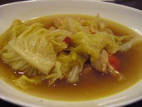 春キャベツカレースープ