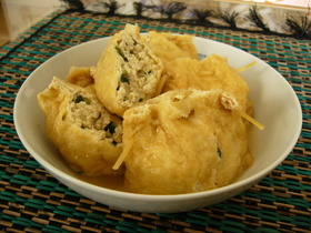 豆腐と油揚げのまめまめ巾着