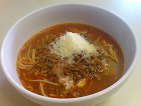 ☆簡単☆ミートソースでスープパスタ