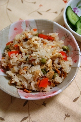 ホタテの春の彩り☆炊き込みご飯