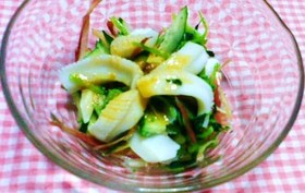 イカのシャキシャキ酢味噌がけ