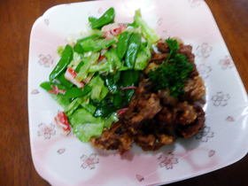 豚肉のカレー味の唐揚げ