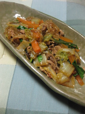 春雨とあるもの野菜の中華煮込み。