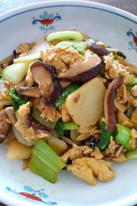 新じゃがと青梗菜のオイスター炒め