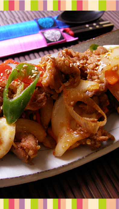 No.1 豚肉のトックプルコギ　韓国料理の写真