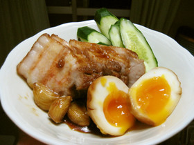 簡単焼豚(半熟卵入り)