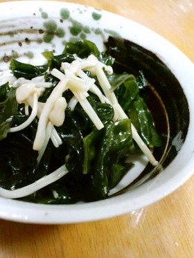 わかめとえのきの中華炒め