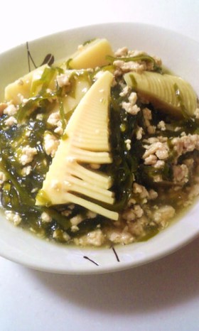 タケノコ✿切り昆布の✿そぼろ煮