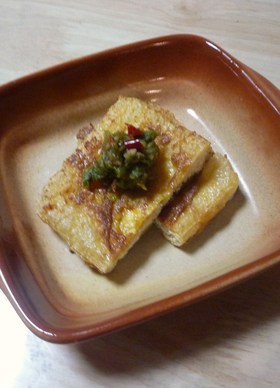 フキ味噌の美味しい小揚げ焼き!