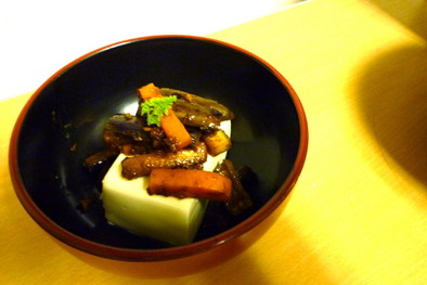 豆腐サラダ☆なす味噌のせの写真