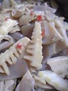 簡単☆竹の子と鶏皮の炒め煮