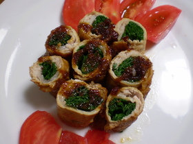 お弁当のお菜にも!ニラ巻き豚肉の生姜焼き