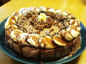 オーブン不要のチョコバナナケーキ ♪