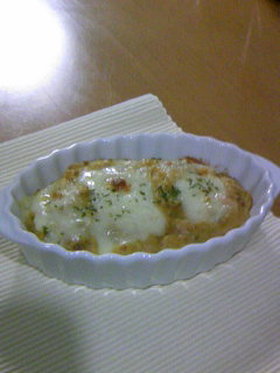 ひき肉入りマッシュポテトのトースター焼き
