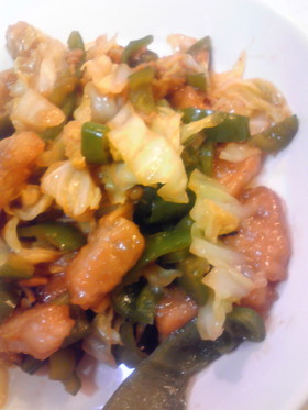 ゴロゴロ肉野菜のあっさりポン酢炒め