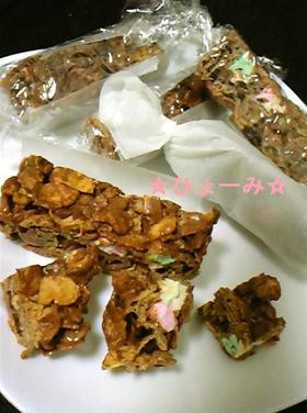 レンジで簡単☆マシュマロシリアルバー☆