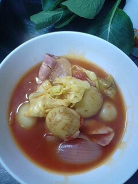 新じゃがころころトマトスープ