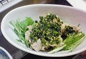 茹鶏の生姜ネギソース