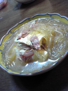 豆腐とベーコンの和風煮