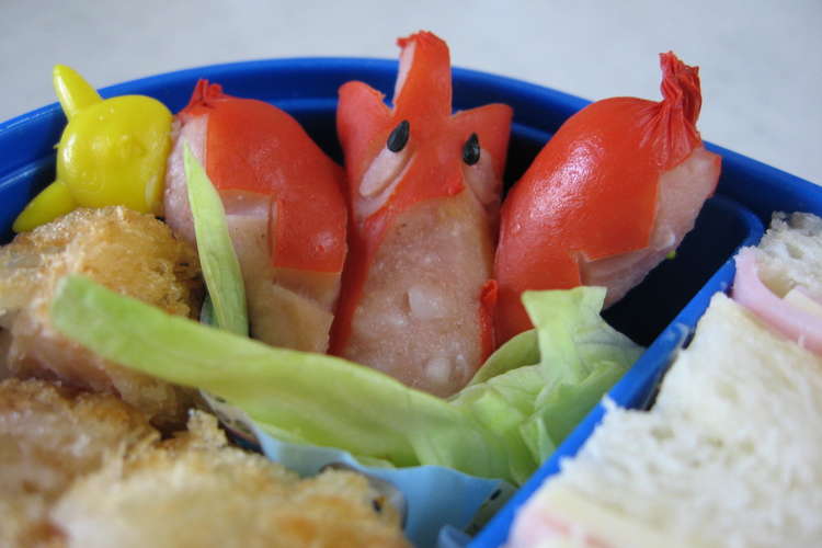 簡単 ポケモンキャラ弁 赤ウインナーで レシピ 作り方 By Chupoop クックパッド