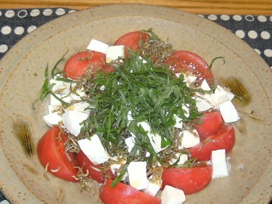 トマトとモッツァレラの和風サラダの写真
