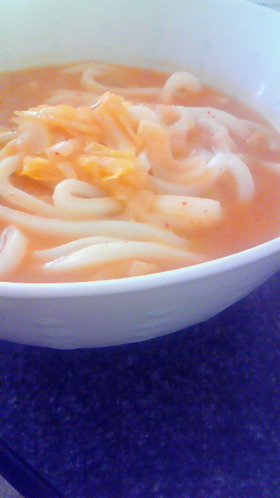 ピリッと味噌バターうどん(^^)v