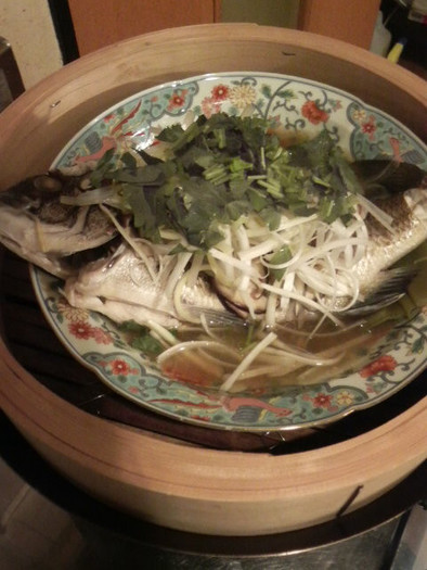 清蒸魚（中華風魚の蒸し物）の写真