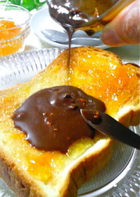 甘酸っぱい♬杏チョコトースト
