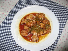 揚げ鶏のネギソース♡