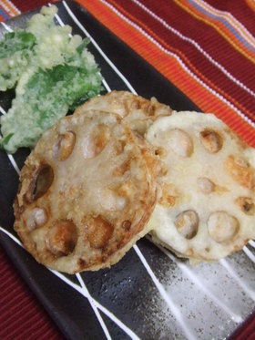 エビしんじょうのレンコン挟み揚げ♪