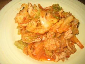 時間短縮♪豚キムチ野菜炒め