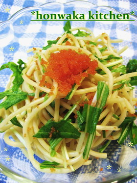 簡単☆プチプチ☆とびっこのサラダパスタ♬